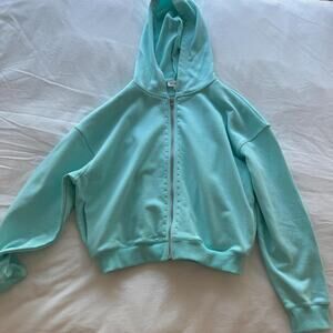 Mint green zip up hoodie